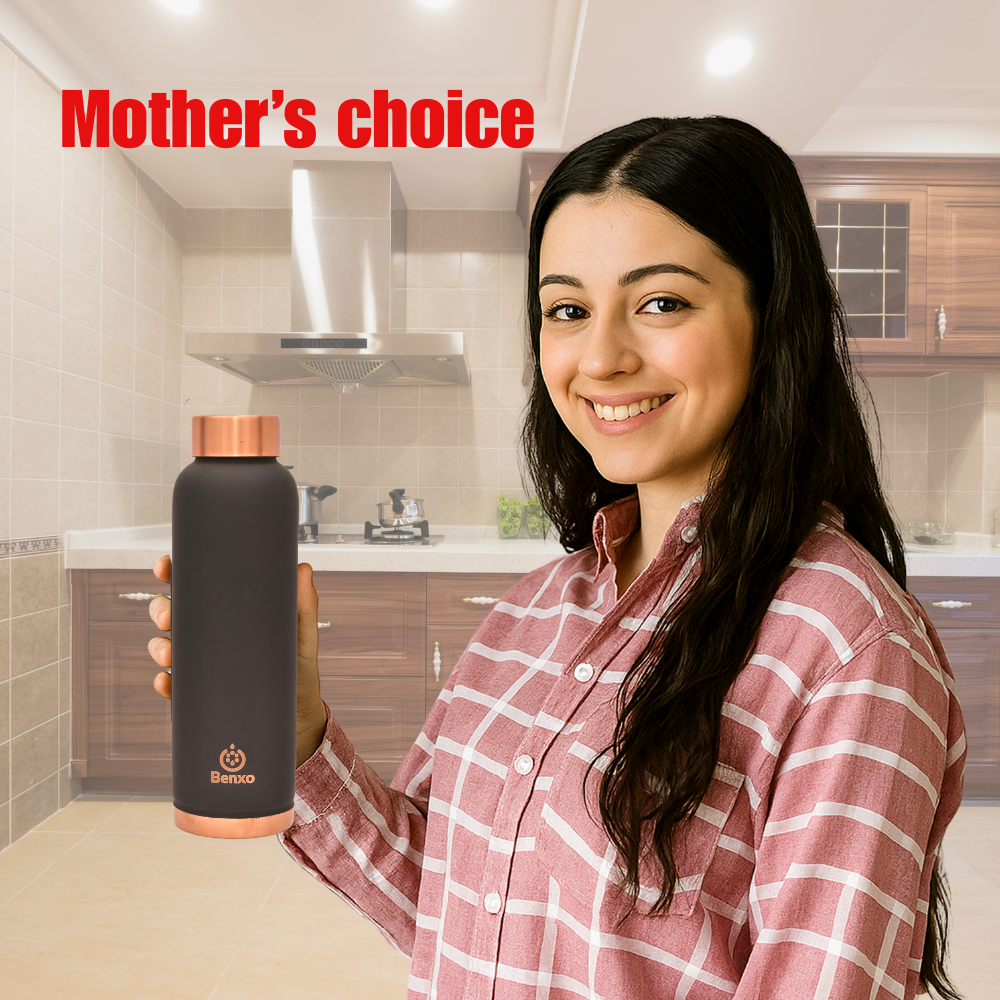 Benxo Copper Water Bottle, Black - Image 6